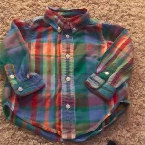 *SOLD*multi colored long sleeve button down shirt